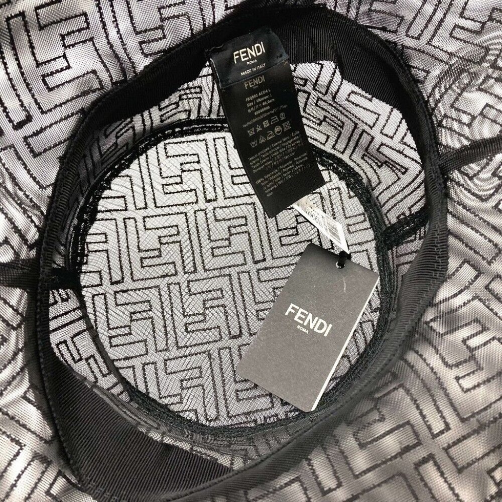 Fendi Ff Zucca Pattern Mesh Bucket Hat Nylon Black - image 6